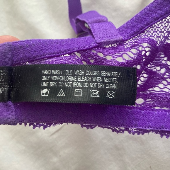 Natori Vibrant Purple Mesh Bra With Lace Trim Size 34 DD - Picture 4 of 4